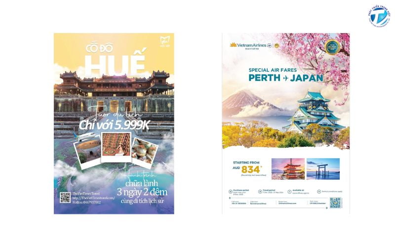 Thiết kế poster du lịch kết hợp QR code và CTA thông minh